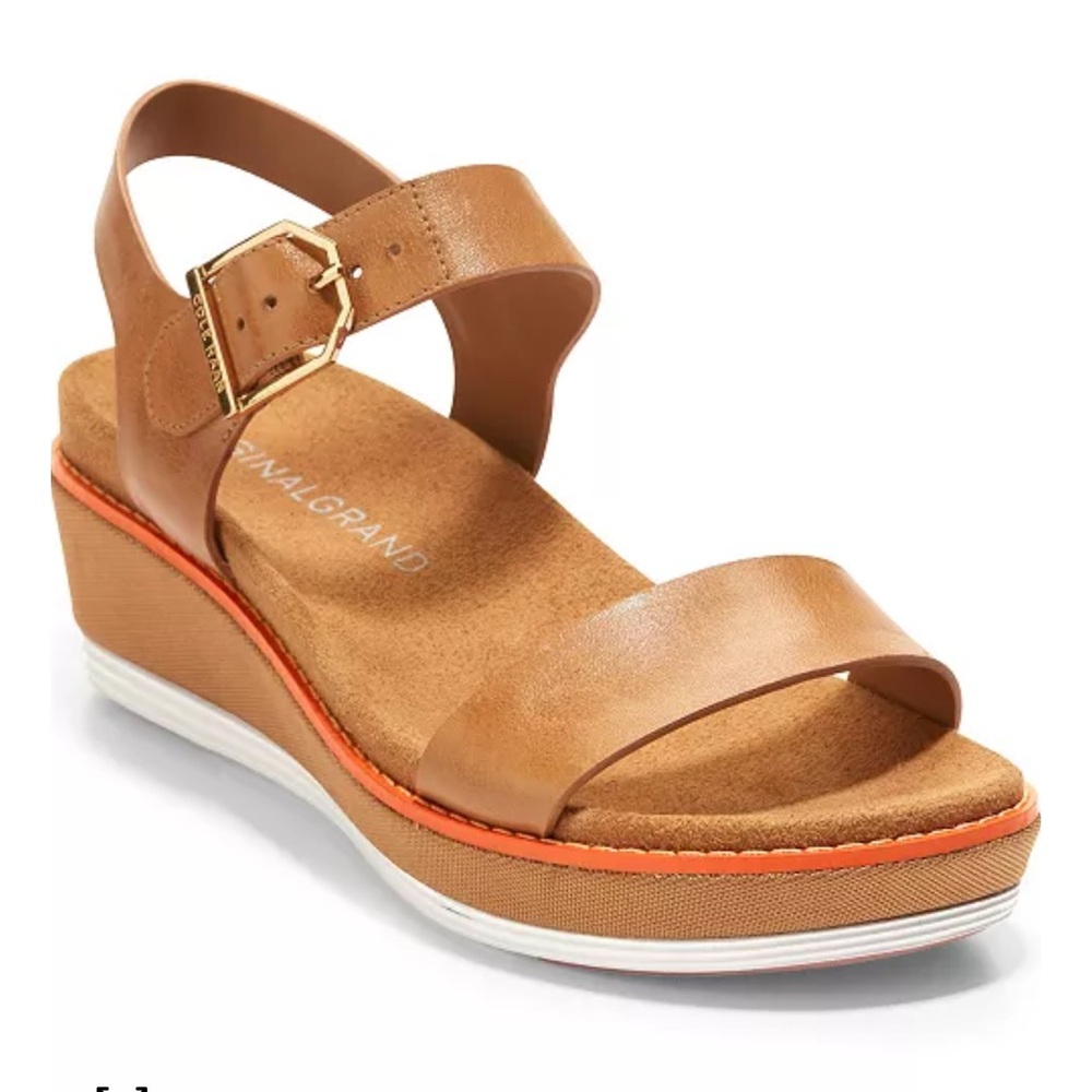 NEW IN BOX Cole Haan Original Grand Flatform Leather Wedge Sandal Women's 7